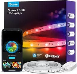 شريط إضاءة من جوفي،ار جي بي اي سي LED، مصابيح ذكية 16.4 قدم لغرفة النوم، تحكم في تطبيق الأضواء بتقنية البلوتوث،ألوان متعددة ذاتية الصنع على سطر واحد،أضواء متغيرة الألوان،مزامنة الموسيقى،لغرفة الألعاب - متتبع أسعار Amazon.sa