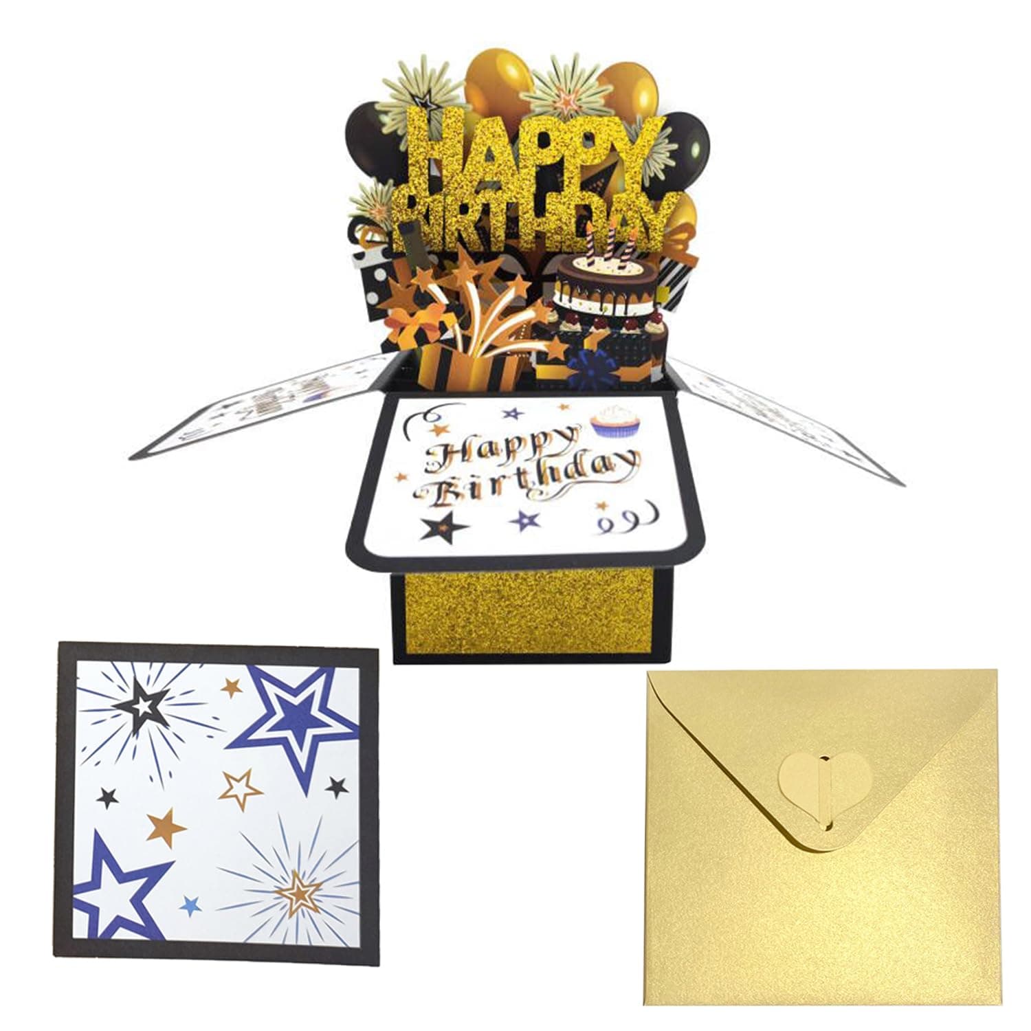 WEZCHUGHAOL 3D Happy Birthday Card, Paper Pop Up Birthday Cards Greeting Cards with Blank Card and Envelope, Adults and Kids Funny Happy Birthday Pop Up Card for Daughter, Son, Mom, Dad, Friend (E) on Amazon.ae - Price Tracker