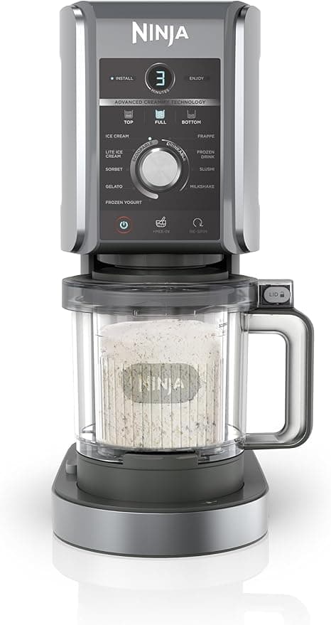 Ninja CREAMi Deluxe Ice Cream Maker & Frozen Dessert Maker with 3 Tubs, 10 Functions, Makes Ice Cream, Gelato, Sorbet, Frozen Yoghurt, Milkshakes, Slushi & More, Silver, NC501ME, 2 Years Warranty on Amazon.ae - Price Tracker