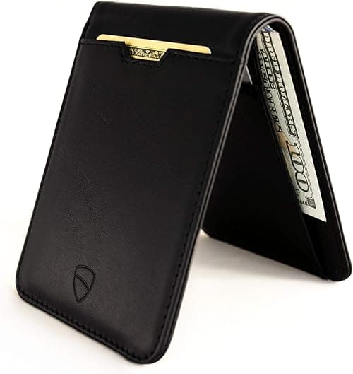 Vaultskin MANHATTAN Slim RFID Blocking Bifold Leather Wallet for Men - Minimalist Front Pocket Card Holder, Holds 9 Cards & Cash, Premium Italian Leather on Amazon.ae - Price Tracker