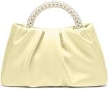 Beatfull Evening Purse Women Small Pearl Handbags Soft Leather Ruched Bag Wedding Bridal Clutch Party Prom Crossbody Purses - Best Deal Finder
