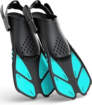 Adjustable Snorkel Fins with Open Heel Buckles, Short Swim Flippers for Adults, Travel Size Diving Fins for Snorkeling, Swimming, Scuba Training, Men and Women على Amazon.ae - متتبع الأسعار
