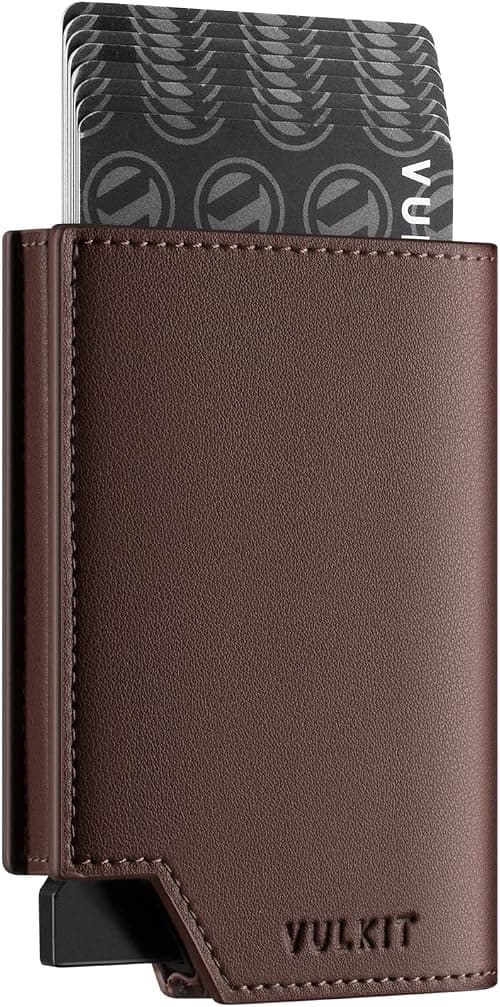 VULKIT Men's Wallet Minimalist Pop Up Card Holder RFID Blocking Magnetic Closure Leather Wallet with ID Window for Cash & Credit Cards Up To 11 Cards على Amazon.ae - متتبع الأسعار