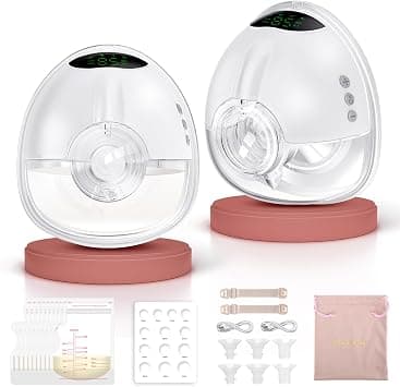 Lulia Hands Free Electric Pump LU05, 4 Modes & 9 Levels, 350mmHg Strong Suction, Comfortable and Painless, BPA Free, Wearable Pumps with 17/19/21/24MM Flanges (White- 2Packs) on Amazon.ae - Price Tracker