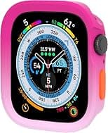Soft TPU Apple Watch 11 Bumper Case 42mm for Women, Rose Red-White - Best Deal Finder