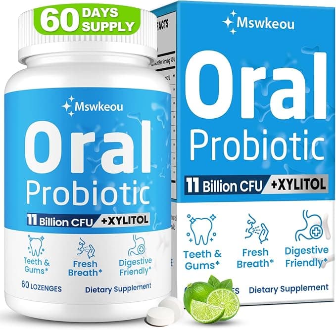 Oral Probiotics For Mouth Bad Breath Adults 11 Billion Cfu, Best Dental Teeth & Gums, Dry Mouth, Gum Restore, Fresh Breath, Chronic Halitosis Gut Health, 60 Lozenges on Amazon.ae - Price Tracker
