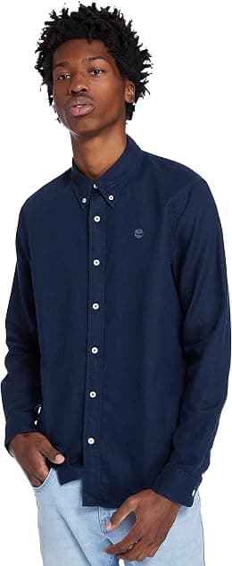 Timberland Mens TFO LS Lovell Cot/Lin Solid Shirt (Slim) Shirt - متتبع أسعار Amazon.sa