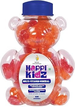 BRITISH LIFE SCIENCES PVT LTD ; Nutrition For A Healthy Beginning - Happi Kidz Multivitamin Gummies For Kids - (60 Count) - Vitamin A,D,E,B & C with 16 Other Nutrients & Minerals- Orange & Strawberry on Amazon.ae - Price Tracker