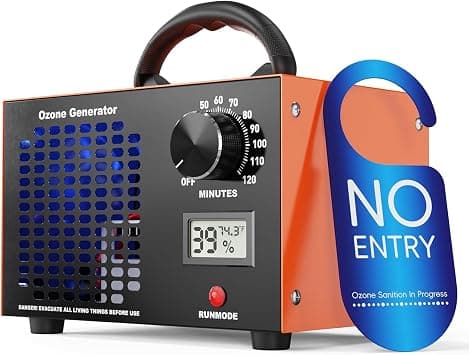 ELECDON Ozone Generator 60000mg/H with Temp & Humidity Display, 60 Min Timer, O3 Ionizer Air Purifier for Large Spaces (300 Sq. Ft) - Suitable for Homes, Cars, Hotels, Kitchens & Pet Areas (Orange) on Amazon.ae - Price Tracker