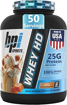 BPI Sports Whey HD Ultra Premium Protein Powder, Vanilla Caramel, 4.1 Pound - Best Deal Finder
