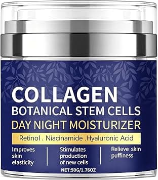 Collagen Face Moisturizer with Airless Pump - Collagen Botanical Stem Cells Cream for Skin with Retinol, Niacinamide, Hyaluronic Acid - Anti-Aging Day & Night Cream, 1.8 OZ on Amazon.ae - Price Tracker