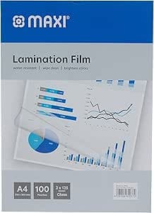 Maxi A4 Lamination Film 216 X 303 Mm 125 Mic, 100 Piece on Amazon.ae - Price Tracker