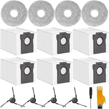 Accessories for Dreame X50 Ultra Robot Vacuum Cleaner, Replacement for Dreame X40 Ultra, 6 Dust Bags, 4 Mop Pads, 4 Side Brushes, X40 Ultra Replacement, X50 Ultra Accessories Kit on Amazon.ae - Price Tracker