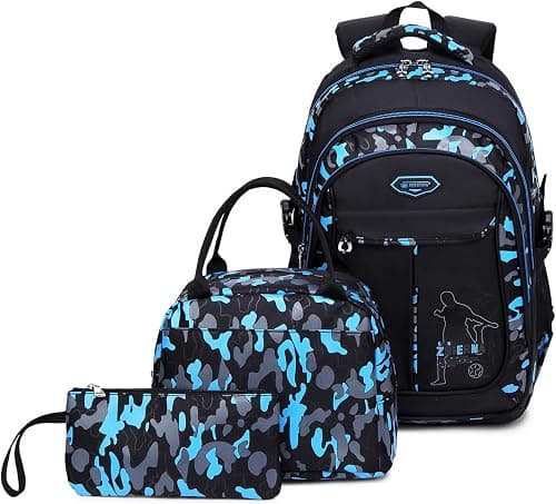 ZHIERNA School Backpack Boys Teenager Backpack Kids School Bags Children's Backpack Camouflage Backpacks Teenagers School Daypacks Shoulder Bags Set with Lunch Pack and Pencil Case on Amazon.ae - Price Tracker