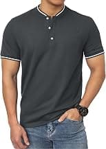 Men's Polo Shirts Casual Long Sleeve Cotton Pique Polo T Shirts Classic Collarless Golf Shirts for Men - Best Deal Finder