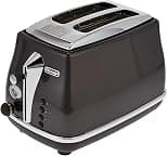 De'Longhi Icona Capitals Grey Vintage Style 2 Slice Toaster, 6 Browning Levels, 2 Extra Wide Bread Slots, Defrost and Reheat Functions, Removable Crumb Tray, CTOT2003.GY - Best Deal Finder