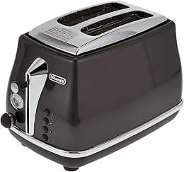 De'Longhi Icona Capitals Grey Vintage Style 2 Slice Toaster, 6 Browning Levels, 2 Extra Wide Bread Slots, Defrost and Reheat Functions, Removable Crumb Tray, CTOT2003.GY - Best Deal Finder