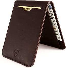 Vaultskin MANHATTAN Slim RFID Blocking Bifold Leather Wallet for Men - Minimalist Front Pocket Card Holder, Holds 9 Cards & Cash, Premium Italian Leather - Best Deal Finder