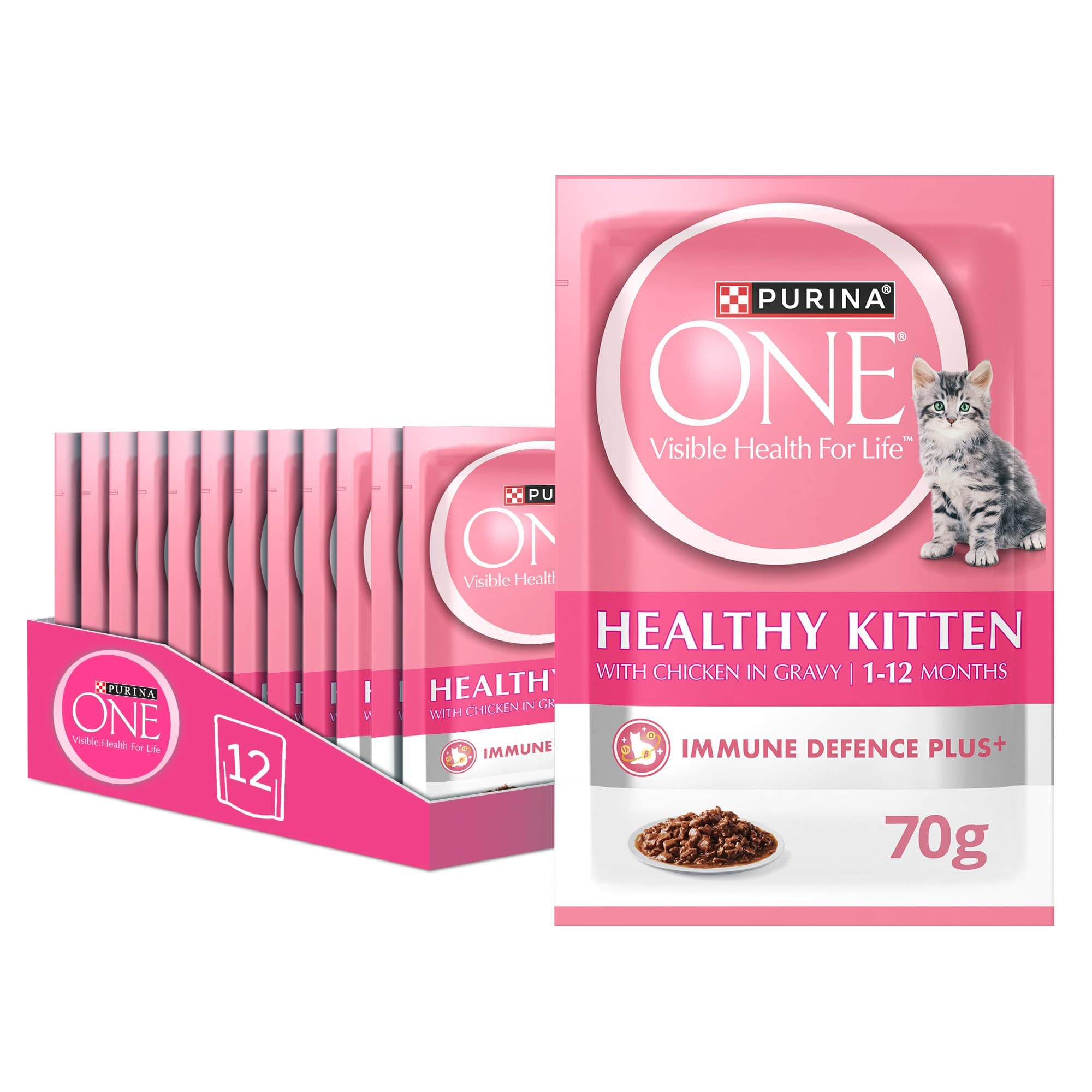 PURINA ONE Wet Healthy Kitten with Chicken 70g (Pack of 12) on Amazon.ae - Price Tracker