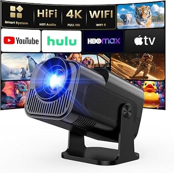 [NetfIix Official/Stereo Speakers] 4K Projector with Wifi and Bluetooth, 1080P Native Mini Projector Portable, One-Click Use Built-in NetfIix/YouTube/PrimeVideo/D+, Smart Home Outdoor Projector on Amazon.ae - Price Tracker