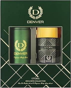DENVER Utopia Exclusive Collection Gift Pack For Men|Hamilton Deo 150ML + Utopia Perfume 100ML على Amazon.ae - متتبع الأسعار