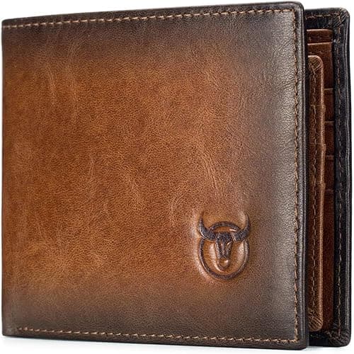 Excefore Upgrade Your Style with RFID Slim Bifold Wallet - Genuine Leather, 11 Card Slots, 2 ID Windows, 2 Currency Pockets (Brown) on Amazon.ae - Price Tracker