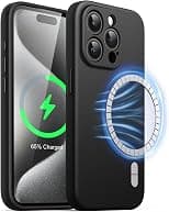 JETech Magnetic Silicone Case for iPhone 15 Pro Max 6.7-Inch, Compatible with MagSafe, Phone Cover with Camera Lens Full Protection (Black) - Best Deal Finder