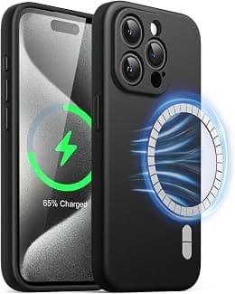 JETech Magnetic Silicone Case for iPhone 15 Pro Max 6.7-Inch, Compatible with MagSafe, Phone Cover with Camera Lens Full Protection (Black) - Best Deal Finder