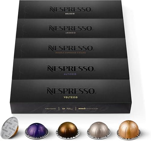 Nespresso Vertuo Top Selection Assortment Of 50 Capsules 10X Voltesso, Altissio, Chiaro, Arondio, Melozio on Amazon.ae - Price Tracker