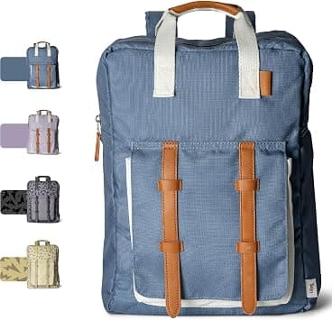 Citron Large School Backpack Easy to Carry & Durable, 5-8 years, Made of Sustainable Materials, Spacious, Perfect for Nurseries and Travel, Classic Dark Blue Print on Amazon.ae - Price Tracker