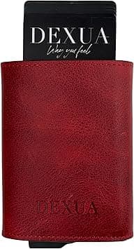 Istanbul RFID-Protected Minimalist Credit Card Holder: Slim, Unisex, Pop-Up Aluminium Card Case, Alcantare Coin & Cash Slot Leather Wallet for Men & Women, Carmen Red on Amazon.ae - Price Tracker