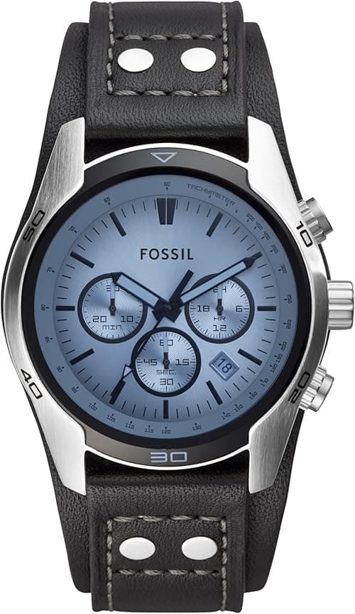 Fossil Coachman Men's Watch with Genuine Leather Bracelet Cuff on Amazon.ae - Price Tracker