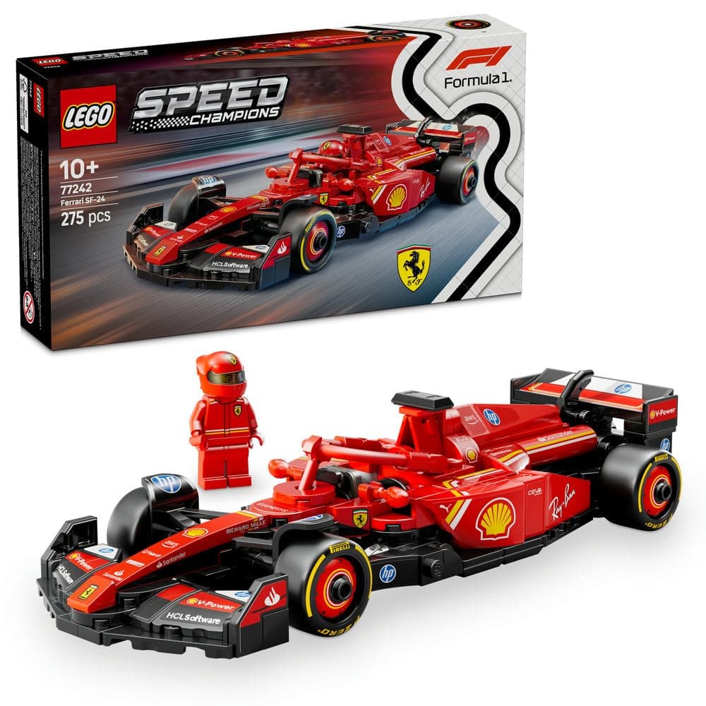 LEGO Speed Champions Ferrari SF-24 F1 Race Car Toy with a Collectible Formula 1 Driver Minifigure - Model Kits for 10+ Year Old Boys & Girls or Adult Motorsport Fans - Ramadan Gift Idea - 77242 on Amazon.ae - Price Tracker