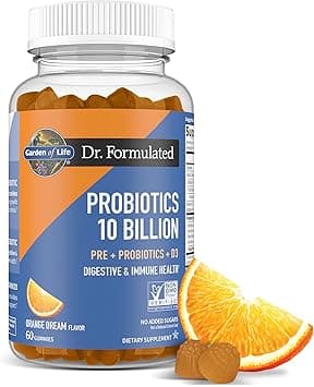 Garden of Life Dr Formulated 10 Billion CFU Prebiotic Fiber & Probiotic Gummies with Vitamin D3 for Digestive and Immune Health – Gluten Free, Non GMO, No Added Sugar, Orange Dream Flavor, 60 Gummies - Amazon.ae Price Tracker