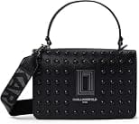 KARL LAGERFELD Womens Simone Studded Satchel Crossbody Cross Body - Best Deal Finder