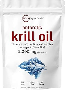 Micro Ingredients Antarctic Krill Oil Supplement, 2,000mg Per Serving, 240 Softgels, Triple Strength, Rich in Omega-3s EPA, DHA & Natural Astaxanthin, Supports Immune System & Brain Health on Amazon - Best Deal Finder