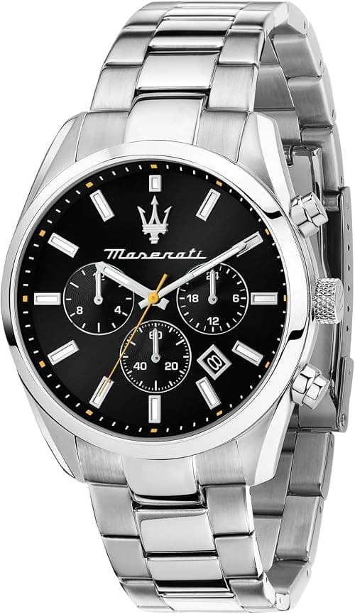 Maserati Classic Date Chronograph Analog Dial Color Black Men's Watch - R8853151010 on Amazon.ae - Price Tracker