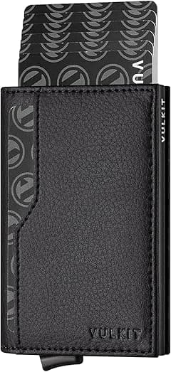 VULKIT Credit Card Holder with Double ID Window Leather Passcase Wallet RFID Blocking Automatic Pop Up Card Wallet for Cards & Notes - Amazon.ae Price Tracker