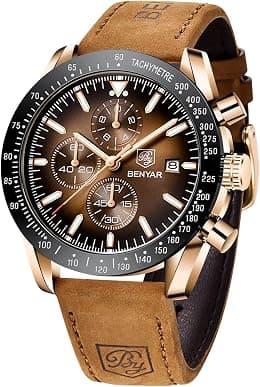 BY BENYAR Watch for Men Silver Stainless Steel Mens Watches 30M Waterproof Analog Quartz Movement Wrist Watch Gifts for Men - Best Deal Finder