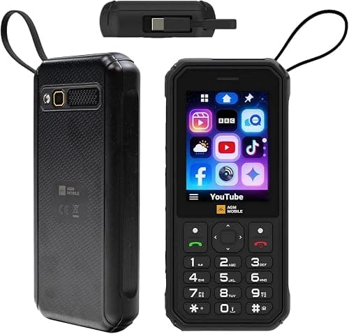2026 AGM M11 Rugged Feature Phone with Mobile Hotspot,Cloud App Support,IP68 & IP69K Waterproof & Drop-Proof,Wired Reverse Charging/4000mAh Battery/Blueooth 5.0/Type-C on Amazon.ae - Price Tracker