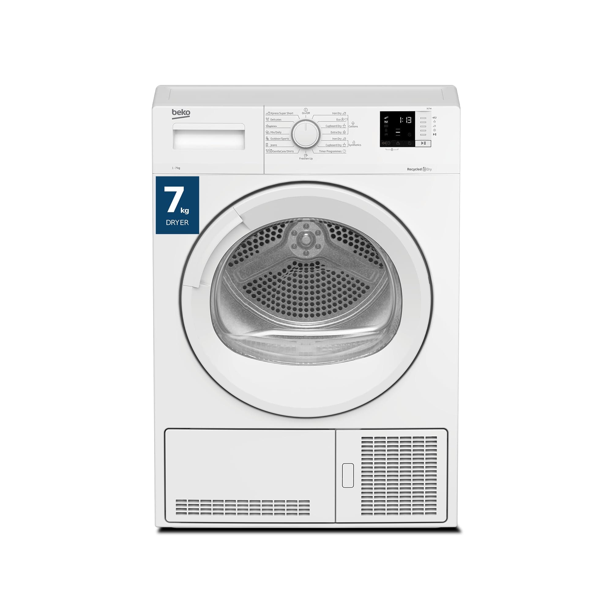 Beko 7 kg Condenser Tumble Dryer with 15 Programmes, AquaWave Technology, Advanced Sensor Drying, Low noise, Convenient Digital Display, DC7W (White) on Amazon.ae - Price Tracker