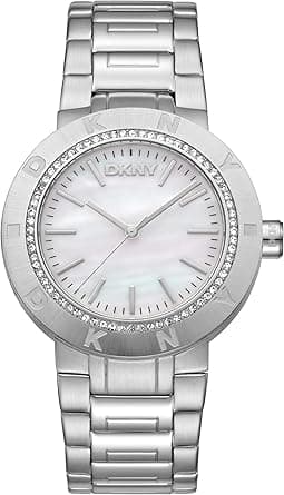 DKNY Evening Stainless Steel Mop Dial Watch for Women, 36 mm Case Size, White/Grey on Amazon.ae - Price Tracker