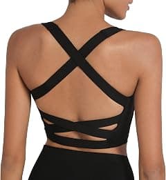 romansong Strappy Yoga Sports Bras for Women Padded Criss-Cross Back Tank Tops - متتبع أسعار Amazon.sa