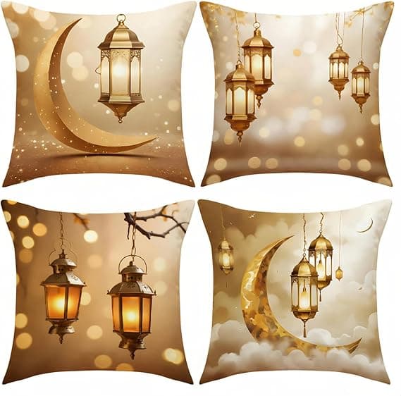 Ramadan Cushion Cover (4PCS,45 * 45cm) with 6 free envelopes as a gift,Wear-resistant and Breathable,Linen Throw Pillow Cover,for Ramadan Derotions(dark yellow) on Amazon.ae - Price Tracker