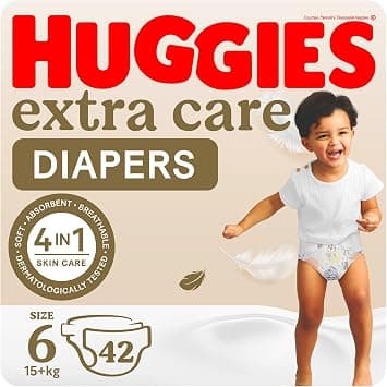 Huggies Extra Care, Size 6, 15+ kg, Jumbo Pack, 42 Diapers - Best Deal Finder