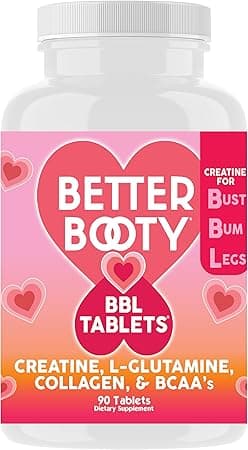 Angry Supplements Better Booty BBL Tablets - Creatine for Booty Gains & Muscle, Glute Builder Supplement for Women with Creatine Monohydrate, L-Glutamine, Collagen, and BCAA's (90ct) on Amazon.ae - Price Tracker