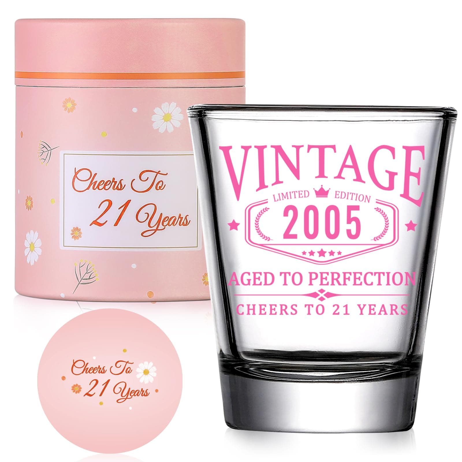 21st Birthday Gifts for Her - Limited Edition Shot Glass - Vintage 2004 Cheers To 21 Years, Finally 21 Party Decorations Supplies - Turning 21 Bday Present for Girl Women Sister Daughter Friends on Amazon.ae - Price Tracker