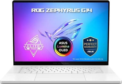 ASUS ROG Zephyrus G14 Gaming Laptop (UAE Version) | 14"3K 120Hz OLED Display, Intel Core Ultra 9 386H, NVIDIA RTX5070 Ti 12GB GDDR7, 32GB RAM, 1TB SSD, Win11 - Platinum White [GU405AR-SY064W] on Amazon.ae - Price Tracker