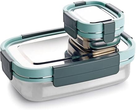Ganesh Shine Stainless Steel Airtight Leak-Proof Lunch Box for Office, School, Picnic - Color May Vary - 750 Ml on Amazon.ae - Price Tracker