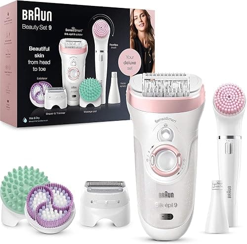Braun, Beauty Set 9 In 1 Lady Shaver + Face Epilator & Exfoliator, White/Pink, 5378 on Amazon.ae - Price Tracker
